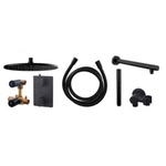 Wiesbaden Caral Set de douche à encastrer thermostatique rond type 304 30cm Noir mat SW385031