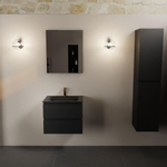 Mondiaz AIVY Ensemble de meuble - 60x45x50cm - 1 trou de robinet - 1 vasque Urban Solid surface - Centre - 2 tiroirs - sans miroir - MDF Urban SW892405