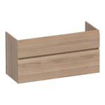 BRAUER Advance Wastafelonderkast - 120x46x60cm - 2 softclose greeploze lades - 2 sifonuitsparingen - en doorlopende lamellen - geborsteld hout - Smoked oak SW523041