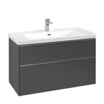 Villeroy & Boch Subway 3.0 wastafelonderkast - 97.3x57.9cm - 2 lades - Graphite (grijs) SW641586