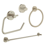 Grohe Essentials Accessoireset 4-delig - handdoekring - handdoekhouder - handdoekhaak - toiletrolhouder zonder klep - brushed nickel (nikkel) SW529112