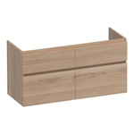 BRAUER Delight Meuble sous vasque 119x45.5x60cm 4 tiroirs Chêne massif assemblage lamello brossé Smoked Oak SW523044