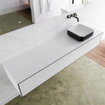 Mondiaz Lagom Meuble salle de bains 180x30.9x45cm Solid Surface Urban 2 tiroirs avec lavabo BINX vasque à poser Droite sans trous de robinet SW409346