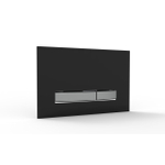 QeramiQ Push Metal Thin Plaque de commande - 25x16cm - pour réservoir encastré Geberit UP320 - double chasse - noir mat SW1236535