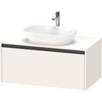 Duravit ketho 2 meuble sous lavabo avec plaque console avec 1 tiroir 100x55x45.9cm avec poignée blanc anthracite super mat SW772739