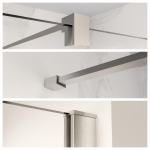 Fortifura Galeria profielset 200cm + stabilisatiestang 120cm - PVD - geborsteld RVS SW968237