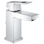 GROHE Eurocube Mitigeur monotrou pour lavabo 1 poignée avec disques céramiques, système de fixation, limite débit et levier métal chrome SW29766