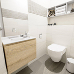 MONDIAZ OLAN Fonteinset - 60x30x40cm - 0 kraangaten - 1 lade - washed oak mat - wasbak links - Solid Surface Wit SW473470