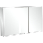Villeroy & Boch My View Now My view spiegelkast - 130x75cm - 3 deuren - 2 contactdoos LED - zilver SW641566