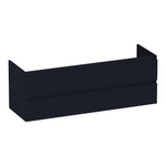 BRAUER Joy Wavy wastafelonderkast 140 4 softclose lades - greeploos - 2 sifon uitsparingen - mat zwart SW1201368
