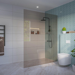 Fortifura Galeria Inloopdouche - rook - glas - 160x200cm - 8mm - nano - blind - inbouw profiel - brons SW1170618