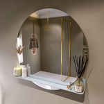 Mondiaz SPOT Badkamerspiegel - rond 100cm - spiegelplanchet - kleur Clay SW1235509