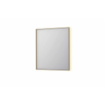 INK SP32 spiegel - 70x4x80cm rechthoek in stalen kader incl indir LED - verwarming - color changing - dimbaar en schakelaar - geborsteld mat goud SW955903
