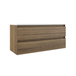 Saniclass Chaci Meuble bas de salle de bains - 120cm - 2 tiroirs - sans poignées - chêne chaud SW1529805
