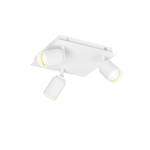 QAZQA Ducha badkamer plafondlamp - 23x23cm - 3 spots - IP44 - vierkant - mat wit SW1187233