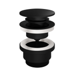 Hotbath Mate clickplug met schroef rond zwart mat SW94915