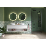H&R Badmeubelen Celia Spiegel - 110cm - met verlichting rondom - touch bediening - spiegelverwarming - zilver SW857290