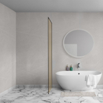 Aqua Vista Oria Cuadra zijwand - 90x200cm - met montageset - voor douchecabine - champagne glas - Zwart mat SW1244423