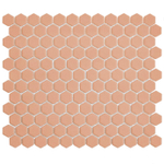 The Mosaic Factory Hexagon - Carrelage mosaïque - 26x30cm - carrelage mural et sol - Hexagonal - porcelaine - Royal Peach mat SW1015067