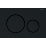 Geberit Sigma20 bedieningsplaat - 2-toets spoeling - ronde knoppen - zwart/matzwart/zwart - dualflush - glans zwart mat SW420725