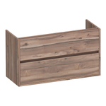 Saniclass Nexxt Small Wastafelonderkast - 100x39x55cm - 2 greeploze softclose lades - 1 sifonuitsparing - MFC - Almond SW499388