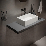 Ideavit Solidjoy Lavabo à poser - 38x24x11cm - Solid Surface - bord 6mm - blanc SW1220458