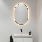Mondiaz GLOW Miroir de salle de bains - Ovale - 45x90cm - Éclairage LED indirect - Capteur de mouvement - Rust (Brun) SW1105202
