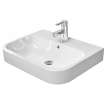 Duravit Happy D.2 Opbouwwastafel - geslepen - met overloop - met kraangat - 60x46cm - inclusief bevestiging - met wondergliss - wit SW54291