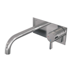 BRAUER Chrome Edition Wastafelmengkraan inbouw - gebogen uitloop links - hendel middel dik - inclusief inbouwdeel - afdekplaat - model E 1 - chroom SW397993