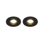 QAZQA Shed Spot encastré - set de 2 - 8,5x8,5cm - IP54 - rond - noir mat SW1210147