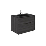 Crosswater Glide II ensemble de meubles de salle de bain - 70x45x52cm - 2 tiroirs sans poignée softclose en bois d'acier - trou pour robinet - noir SW892070