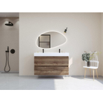 H&R Badmeubelen Infinity XXL 3D Badkamermeubelset - 120 cm - 1 keramische wasbak kube wit - 2 kraangaten - 2 lades - charleston SW863519