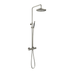 Hotbath Cobber X SDS9 - thermostatische regendoucheset - met 30cm ronde hoofddouche staafhanddouche - geborsteld nikkel (RVS) SW440537