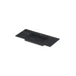 Ink post lavabo en céramique enveloppe de lavabo centre avec 1 trou pour robinet 100x45x1cm lauren black matt SW693245