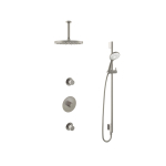 Hotbath Buddy IBS Regendoucheset - 15cm plafondarm - 30cm ronde hoofddouche - 3 standen handdouche - glijstang - geborsteld nikkel SW298881