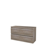 Basic-Line Start 46 ensemble de meubles de salle de bain 120x46cm sans poignée 4 tiroirs plan vasque mfc scotch oak SW639140