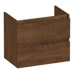 BRAUER Joy Wavy wastafelonderkast ondiep 60 2 softclose lades - greeploos - 1 sifon uitsparing - Forest Cacao SW1201419