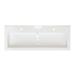 H&R Badmeubelen Djazz Wastafel - 121x45.5x4cm - 2 kraangaten - 1 wasbak - keramiek wit SW235623