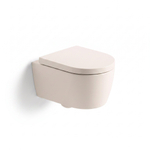 QeramiQ Dely Swirl Wandclosetset - 36.5x53cm - diepspoel - rimless - softclose zitting - linnen SW1590131