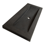 BRAUER Magma wastafel - 120x46x5cm - 1 wasbak - 0 kraangaten - natuursteen - basalt antraciet SW21649