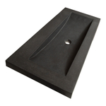 Saniclass Corestone Meubelwastafel - 120x46x5cm - zonder overloop - wasbak midden - zonder kraangat - natuursteen - basalt SW21649