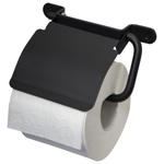 Haceka Ixi Toiletrolhouder met Klep Mat Zwart RVS SW654060