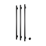Hotbath &MORE Radiateur sèche-serviettes - 57x115cm - rond - 3 barres - vertical - avec interrupteur - gunmetal brossé PVD SW1245462
