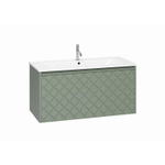 Crosswater Vergo ensemble de meubles de salle de bain - 99.8x47.6x45.5cm - 1 lavabo en céramique - 1 trou pour le robinet - 1 tiroir - vert sauge SW892780