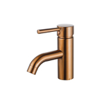 Fortifura Calvi Ensemble de robinet lavabo - bas - bonde non-obturable - siphon bas design - Cuivre SW1079952