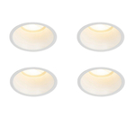 QAZQA Dept spot encastré - set de 4 - 10,5x10,5x10,4cm - dimmable - IP44 - blanc mat SW1209535