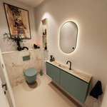 MONDIAZ TURE-DLUX Meuble toilette - 120cm - Army - EDEN - vasque Frappe - position centrale - 1 trou de robinet SW1102671