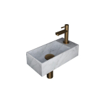 Ink Versus fonteinset – 36x18x9 cm – marmer wit – kraangat links SW693553