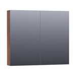 BRAUER Dual Armoire de toilette 80x70x15cm éclairage intégré rectangulaire 2 portes pivotantes MFC Viking Shield SW371766