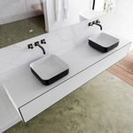 Mondiaz Lagom Meuble salle de bains 200x30.9x45cm Solid Surface Urban 2 tiroirs avec lavabo BINX vasque à poser double sans trous de robinet SW409400